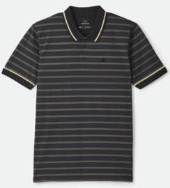 BRIXTON PROPER POLO KNIT WASHED BLACK VANILLA