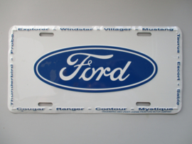 KENTEKENPLAAT FORD LOGO NAVY BLUE METAAL