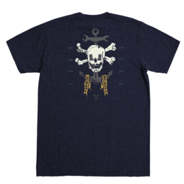 DARK SEAS CRANIUM T-SHIRT NAVY HEATHER