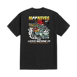 LOSER MACHINE X MOONEYES  ECONO-HAULING T-SHIRT BLACK