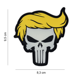 FOSTEX EMBLEEM 3D PVC PUNISHER SKULL YELLOW HAIR