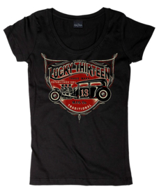 LUCKY 13  LADY HOT RODDER WOMEN'S SCOOP NECK TEE