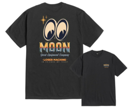 LOSER MACHINE X MOONEYES SIGN BOARD T-SHIRT BLACK