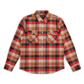 BRIXTON BOWERY L/S FLANNEL RED/COPPER