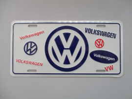 KENTEKENPLAAT VOLKSWAGEN LOGO  METAAL