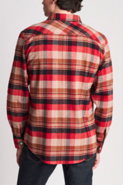 BRIXTON BOWERY L/S FLANNEL RED/COPPER
