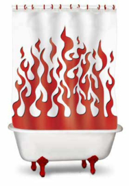 FLAMES VINYL SHOWER CURTAIN