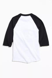 LOSER MACHINE PSYCHED RAGLAN T-SHIRT WHITE / BLACK