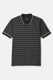 BRIXTON PROPER POLO KNIT WASHED BLACK VANILLA