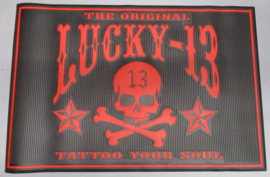 LUCKY 13 DEURMAT  KWALITEITS RUBBER   MADE IN THE USA