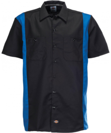 DICKIES TWO TONE WORK SHIRT BLACK/BLUE