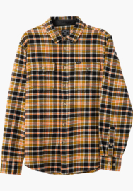 DARK SEAS  ACADEMY FLANNEL SHIRT BLACK TOBACCO