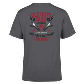 OLD GUYS RULE  OLD GUYS GARAGE T-SHIRT  CHARCOAL