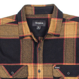 BRIXTON BOWERY FLANNEL BLACK GOLD