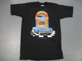 VINTAGE CHEVROLET CHEVY  &  JUKEBOX  T SHIRT BLACK