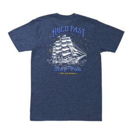 DARK SEAS  HOLD FAST T-SHIRT NAVY HEATHER