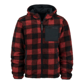 FOSTEX REVERSIBLE SHERPA SOFTSHELL JACKET BLACK RED