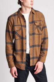 BRIXTON BOWERY L/S FLANNEL GOLD/NAVY