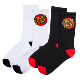SANTA CRUZ CLASSIC DOT SOCK BLACK & WHITE