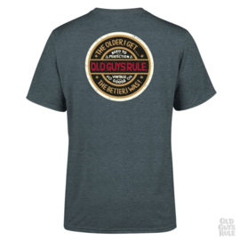 OLD GUYS RULE  'NATURAL TRACTION' T-SHIRT  DARK HEATHER