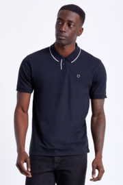 BRIXTON PROPER POLO KNIT BLACK WHITE