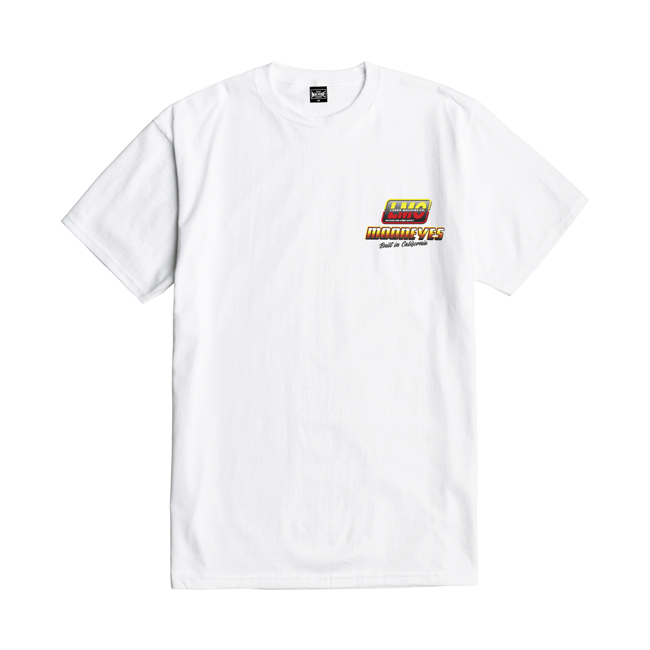 LOSER MACHINE X MOONEYES BURN OUT T-SHIRT WHITE