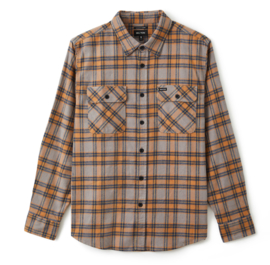 BRIXTON BOWERY  FLANNEL LONG SLEEVE STRETCH  SHIRT HEATHER GREY