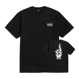 LOSER MACHINE GOOD LUCK  T-SHIRT FINGERS BLACK