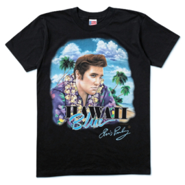 ELVIS BLUE HAWAII T SHIRT BLACK