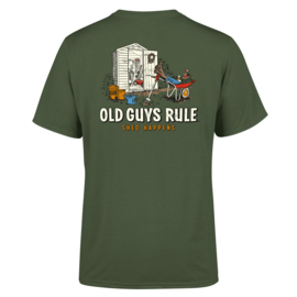 OLD GUYS RULE 'SHED HAPPENS III' T-SHIRT  MILITARY GREEN