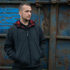 FOSTEX REVERSIBLE SHERPA SOFTSHELL JACKET BLACK RED