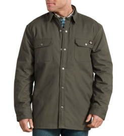 DICKIES LINED DUCK SHIRT JACKET RELAXED OLIVE GREEN