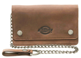 DICKIES DEEDSVILLE WALLET LEATHER WITH CHAIN BROWN
