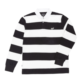 DARK SEAS  AMATO LS POLO SHIRT BLACK / WHITE