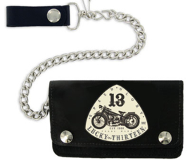 LUCKY 13 OLD BIKE  WALLET LEATHER BLACK
