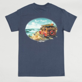 RIETVELD SURF TRIPPING T SHIRT  HEATHER NAVY