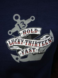 LUCKY 13 HOLD FAST T SHIRT NAVY