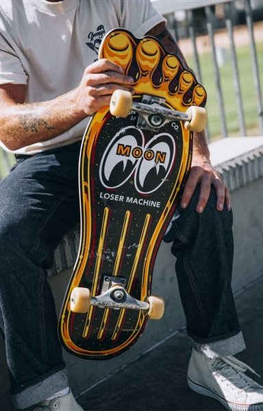 LOSER MACHINE X MOONEYES GAS PEDAL SKATEBOARD DECK LOSER MACHINE X MOONEYES GAS PEDAL SKATEBOARD DECK
