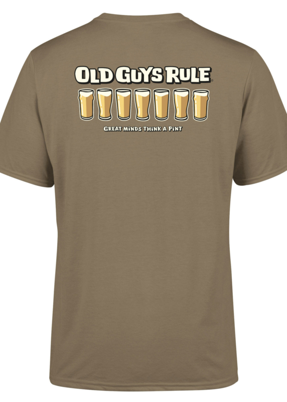 OLD GUYS RULE  'GREAT MINDS THINK A PINT' T-SHIRT  PRAIRE DUST