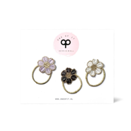 Haar elastiekjes Set van 3 - Purple Bloom