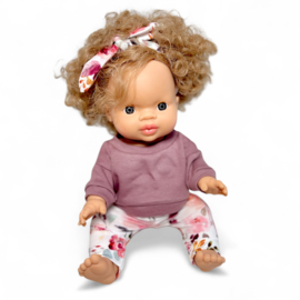 Poppenkleding setje - Colorfull Flower Sweater Haarbandje