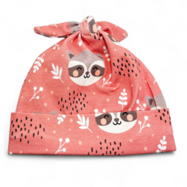 Knoopmutsje - Wasbeer roze