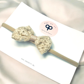 Newborn Haarbandje - Strik Beige