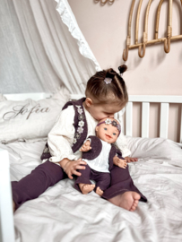 Flared Legging - Rib Paars