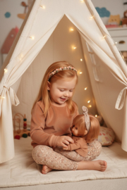 Poppenkleding setje - Flared Legging Small Rib Flower