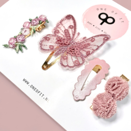 Haarspeldjes - Vlinder & Bloem