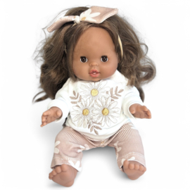 Poppenkleding setje - Sweater geborduurd Madelief