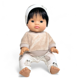 Poppenkleding setje - Sweater Velvet Pinguïn