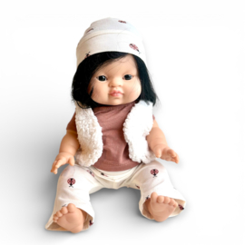 Poppenkleding setje - Flared Legging  Ladybug Gilet