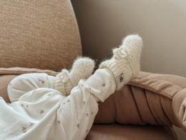 Slofjes - Baby  Alpaca Merino Wol - Creme Wit
